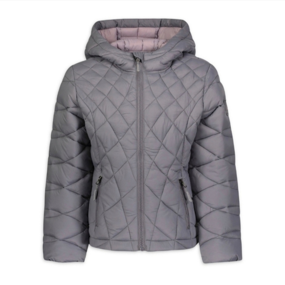 NWT Reebok Girls Glacier Shield Packable Puffer Coat Gray
